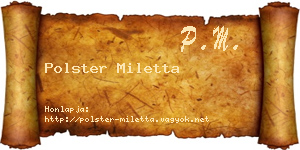 Polster Miletta névjegykártya